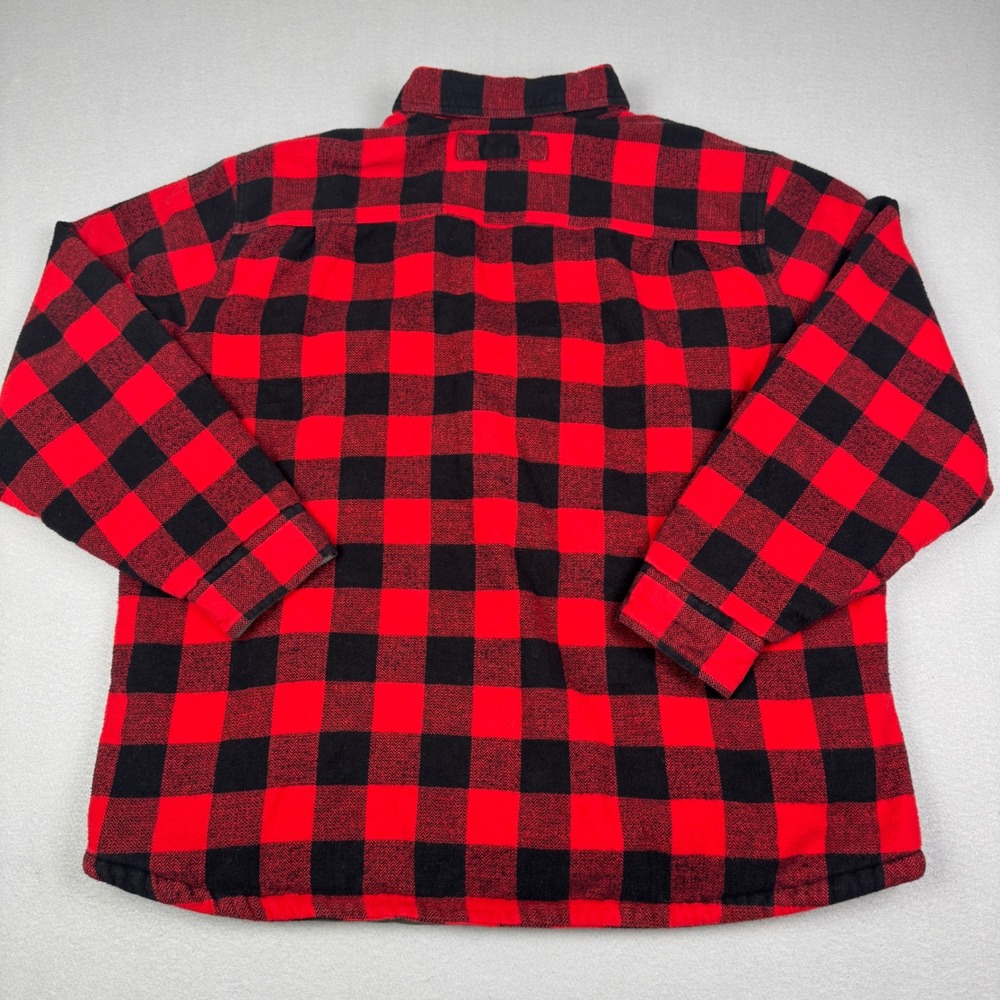 Woolrich Mens XXL Buffalo Plaid Insulated Shirt Jacket Red‎ Black Quilted 6151 - Picture 5 of 9